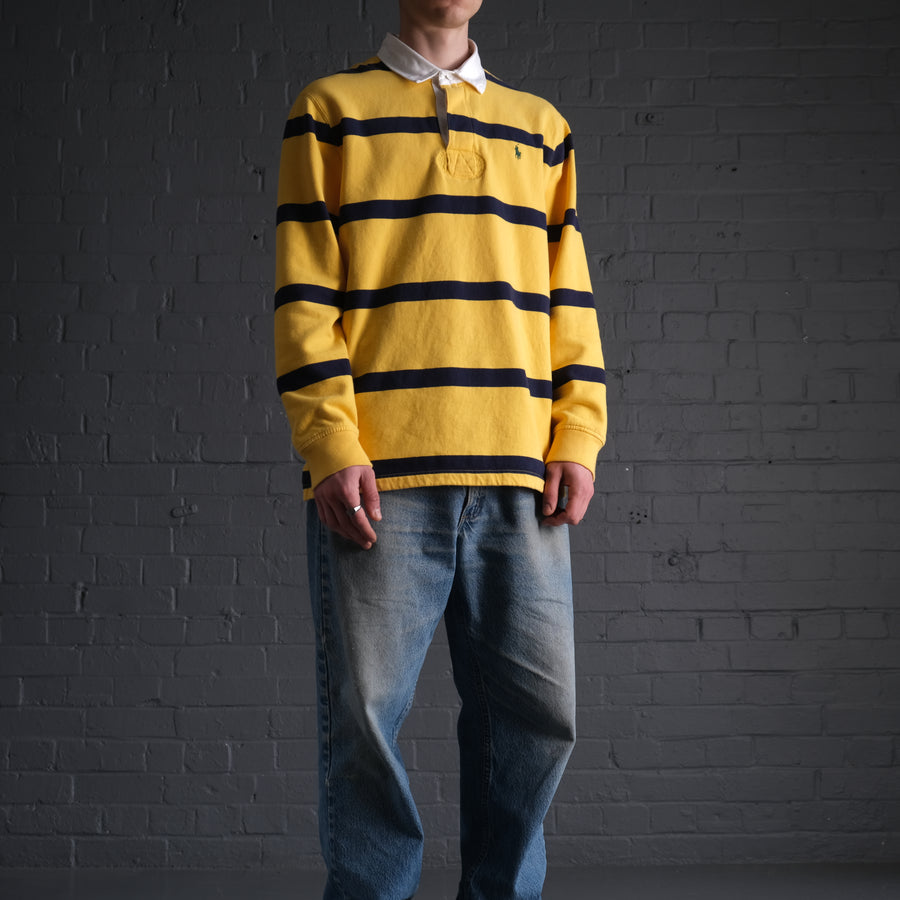 Vintage Polo Ralph Lauren Rugby Top in Yellow & Navy