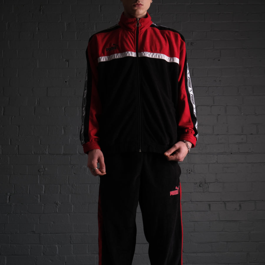 Vintage Puma Valour Tracksuit Set in Red and Black