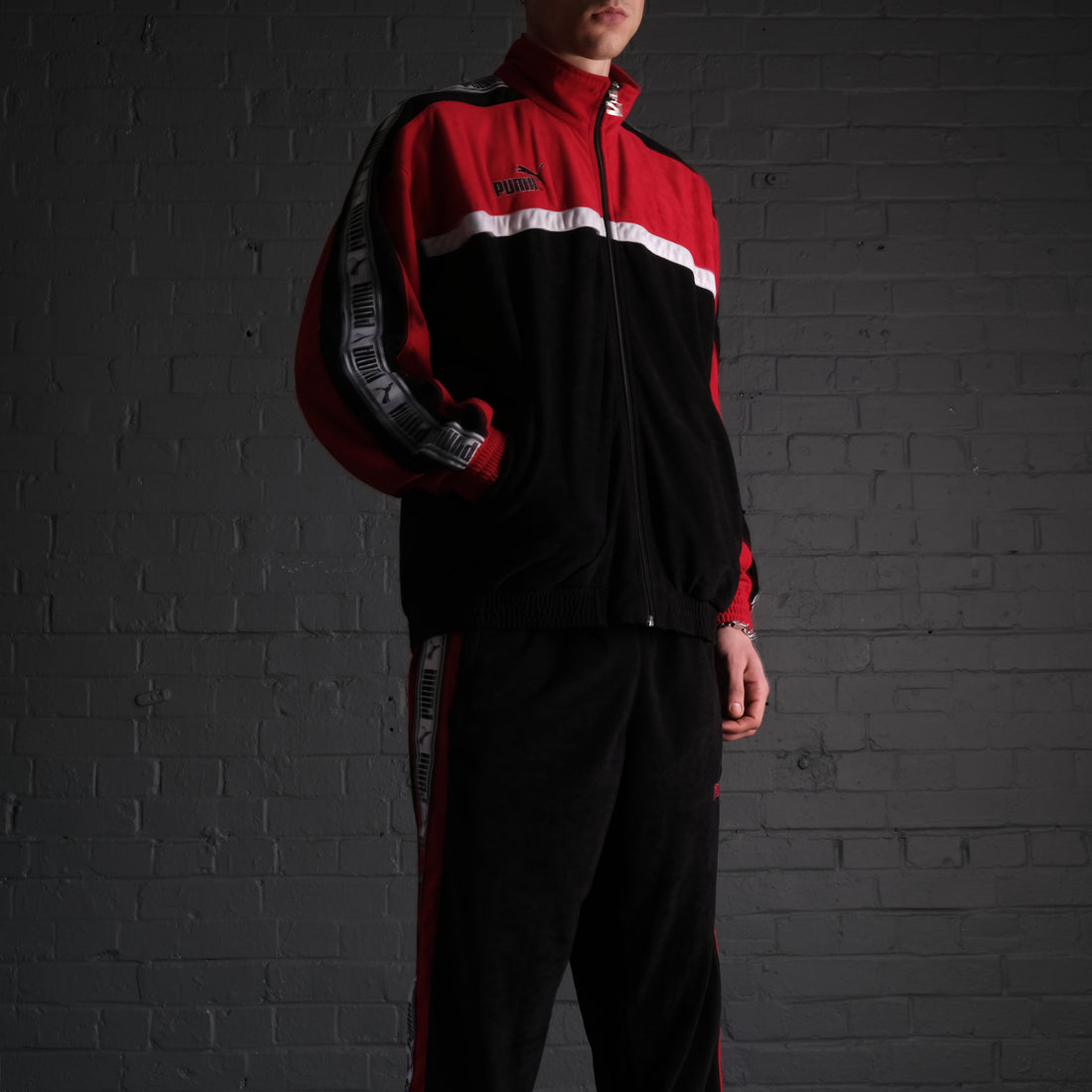 Vintage Puma Valour Tracksuit Set in Red and Black