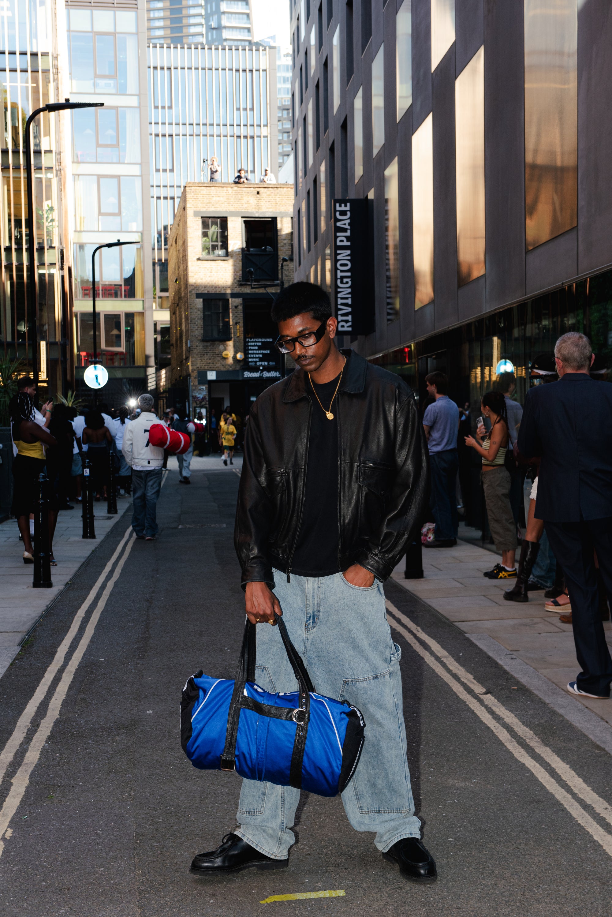 Reworked Football Duffle Bag with Leather Details by House of Milo