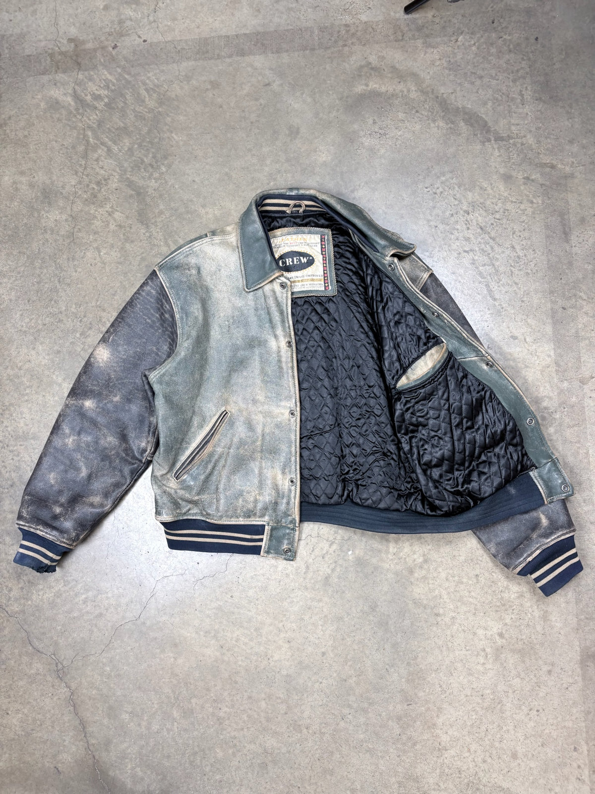 Vintage Crew Leather Varsity Jacket