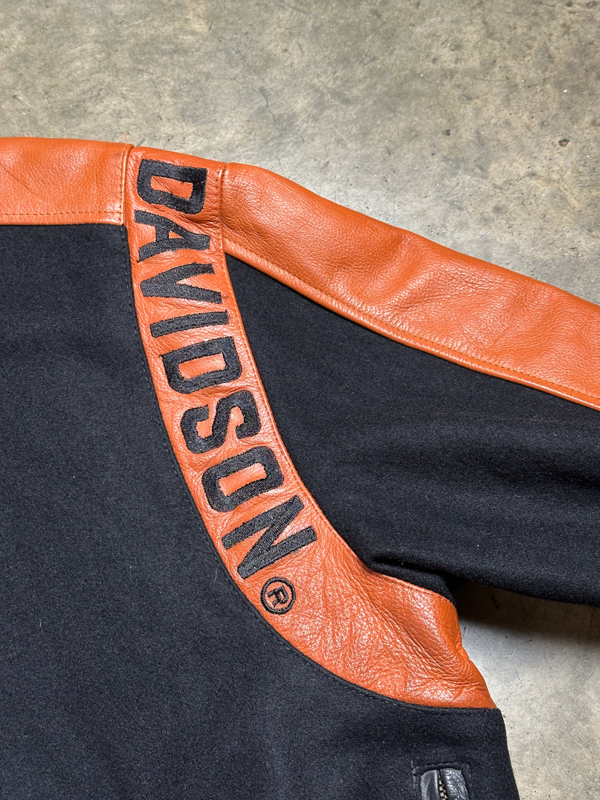 Vintage Harley Davidson Leather Varsity Jacket
