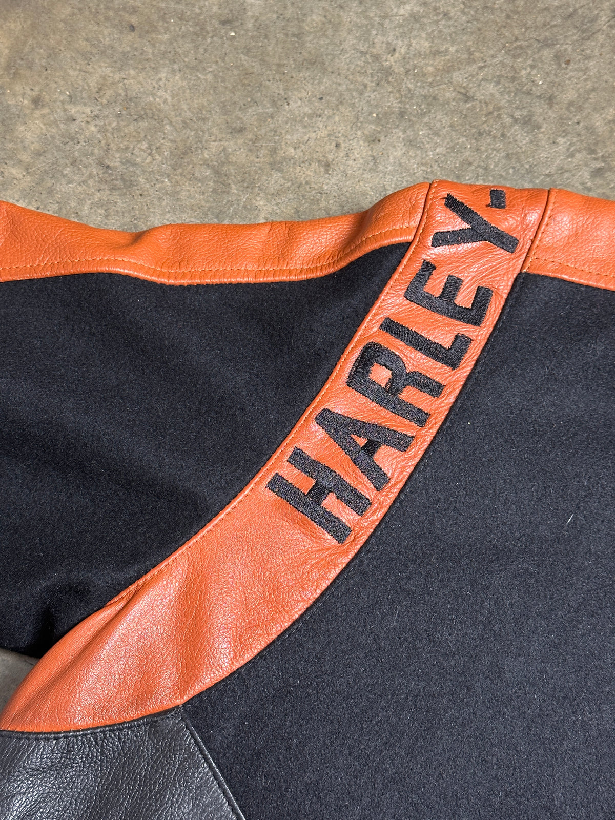 Vintage Harley Davidson Leather Varsity Jacket
