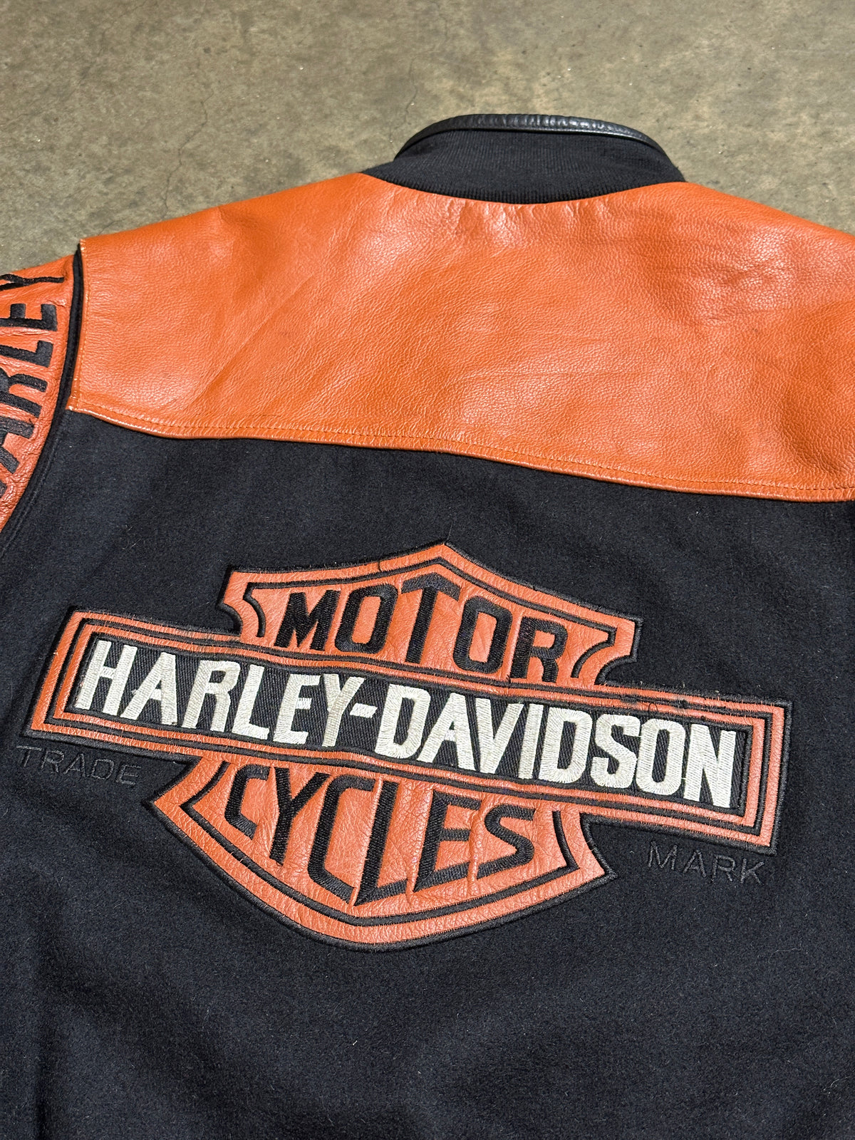 Vintage Harley Davidson Leather Varsity Jacket