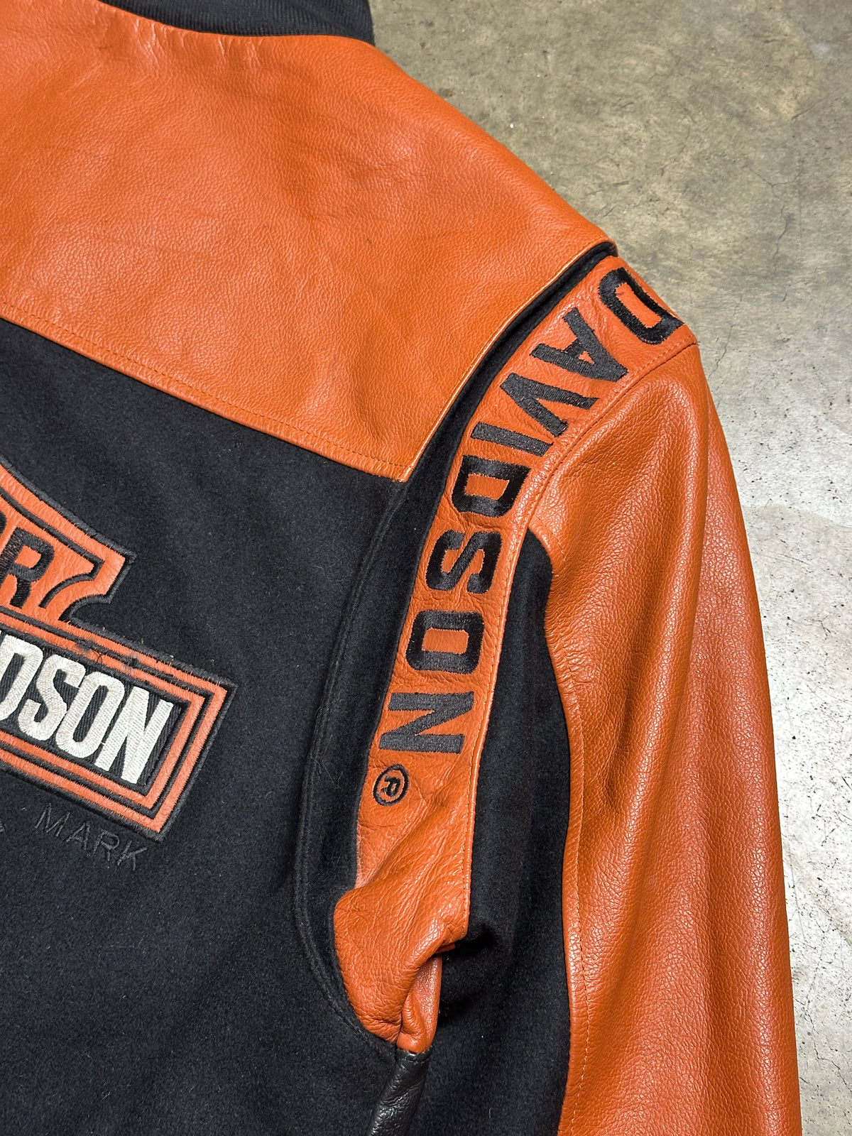 Vintage Harley Davidson Leather Varsity Jacket