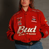 Vintage Bud Nascar Racing Bomber Jacket in Red