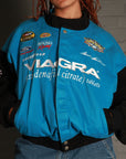 Vintage Viagra Nascar Racing Bomber Jacket in Blue and Black