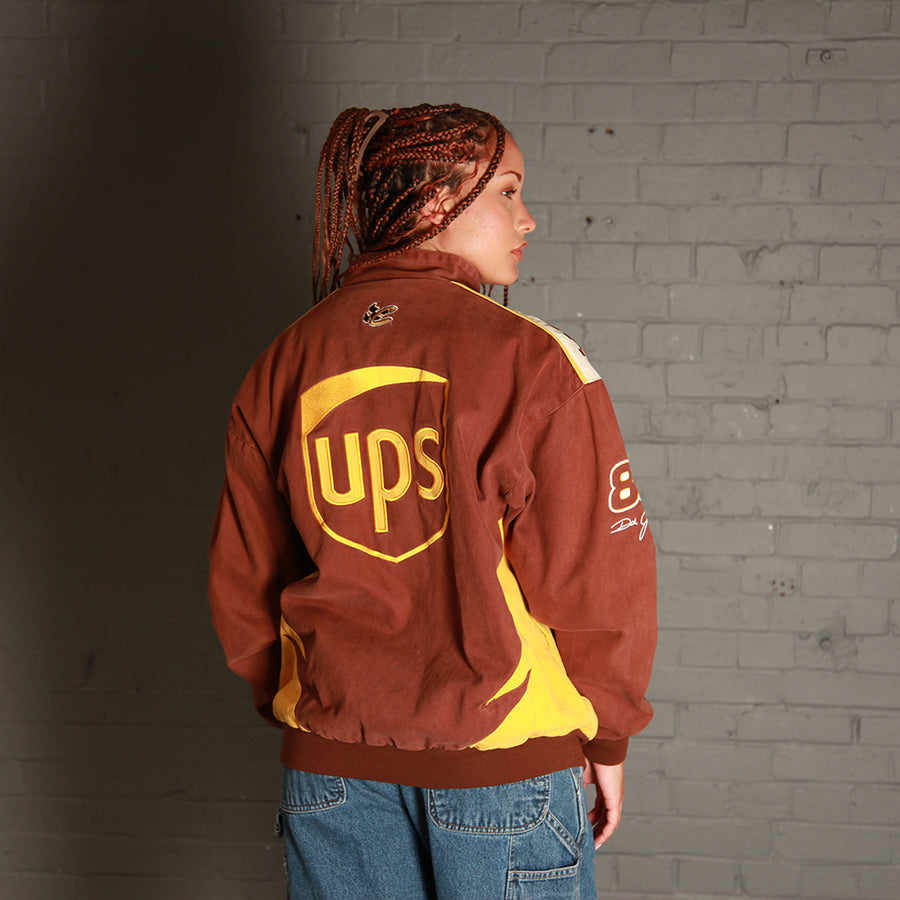 Vintage UPS Nascar Racing Bomber Jacket in Brown