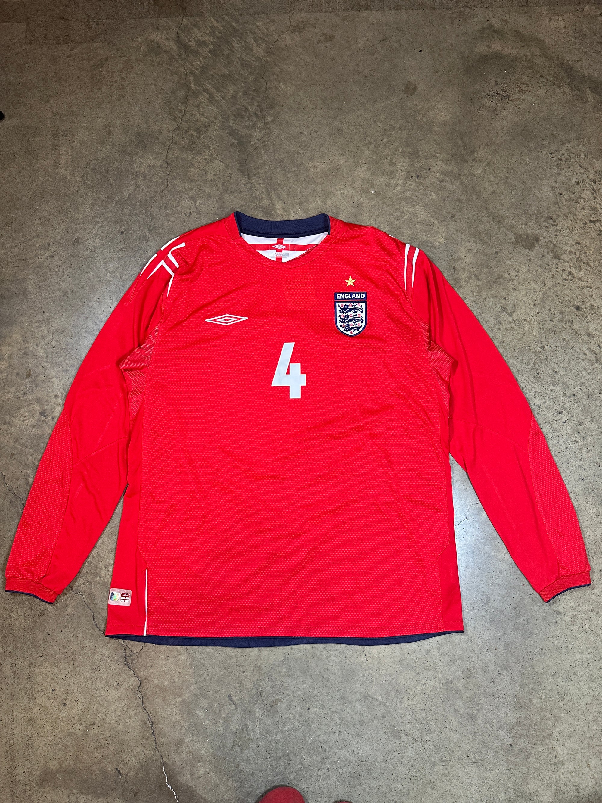 Vintage England Gerrard Umbro '04 England Away Longsleeve