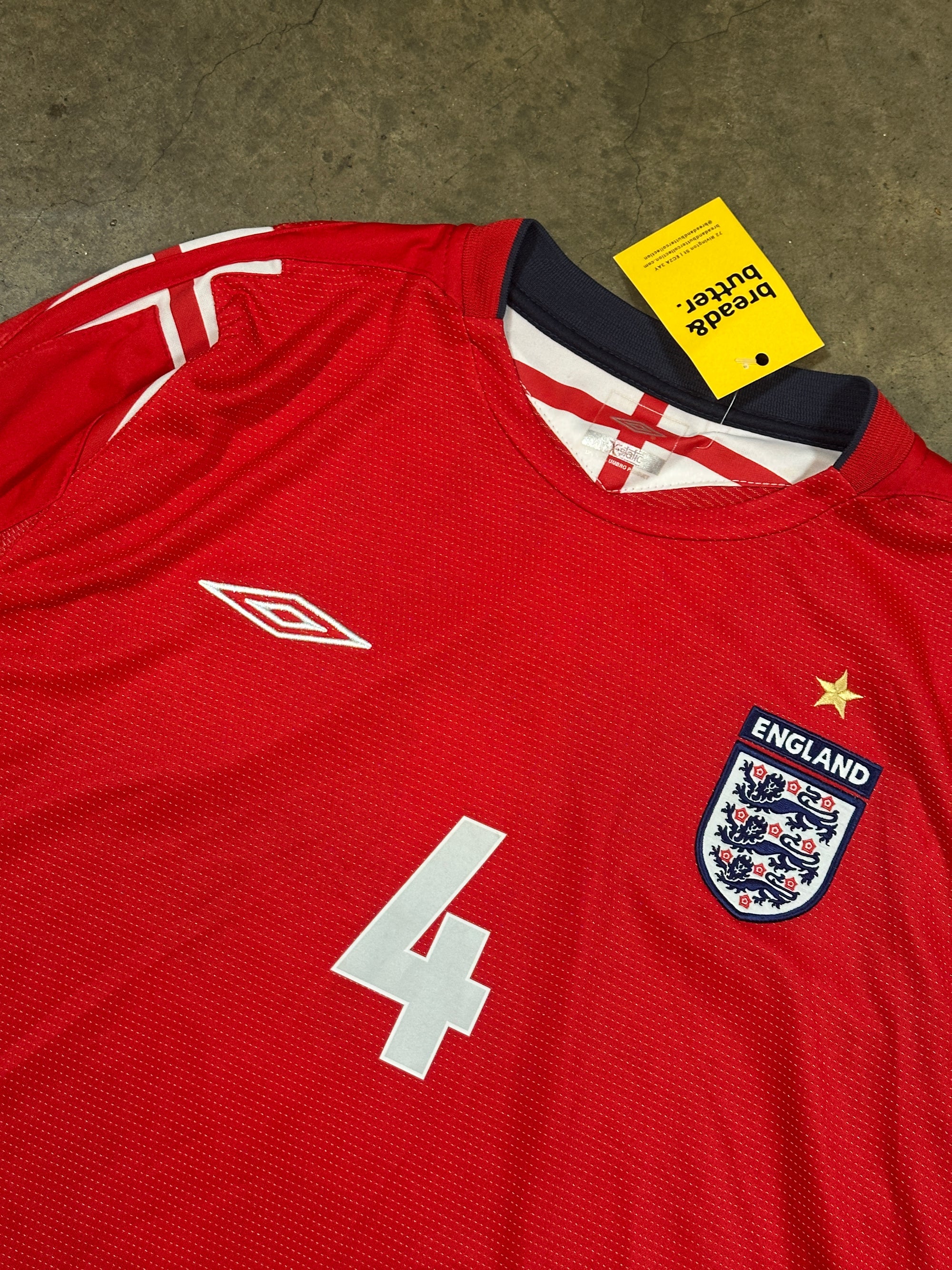 Vintage England Gerrard Umbro '04 England Away Longsleeve