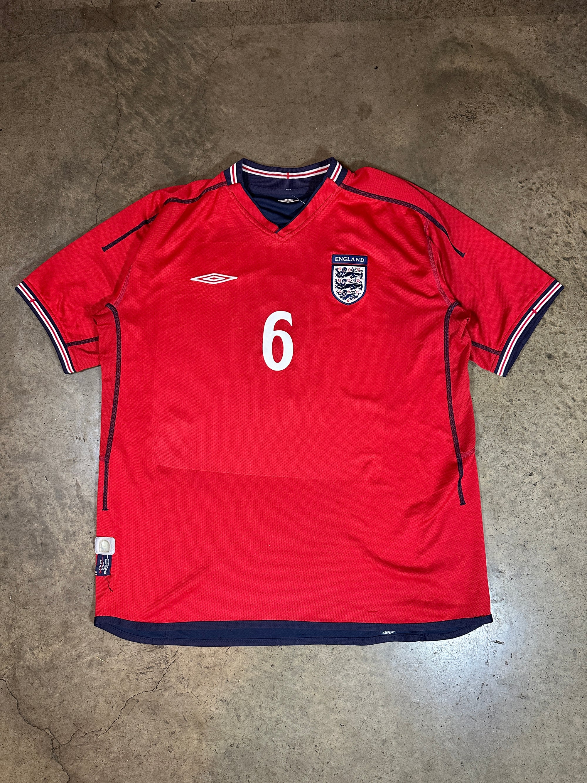Vintage England Umbro '02 Campbell England Reversible Away Kit