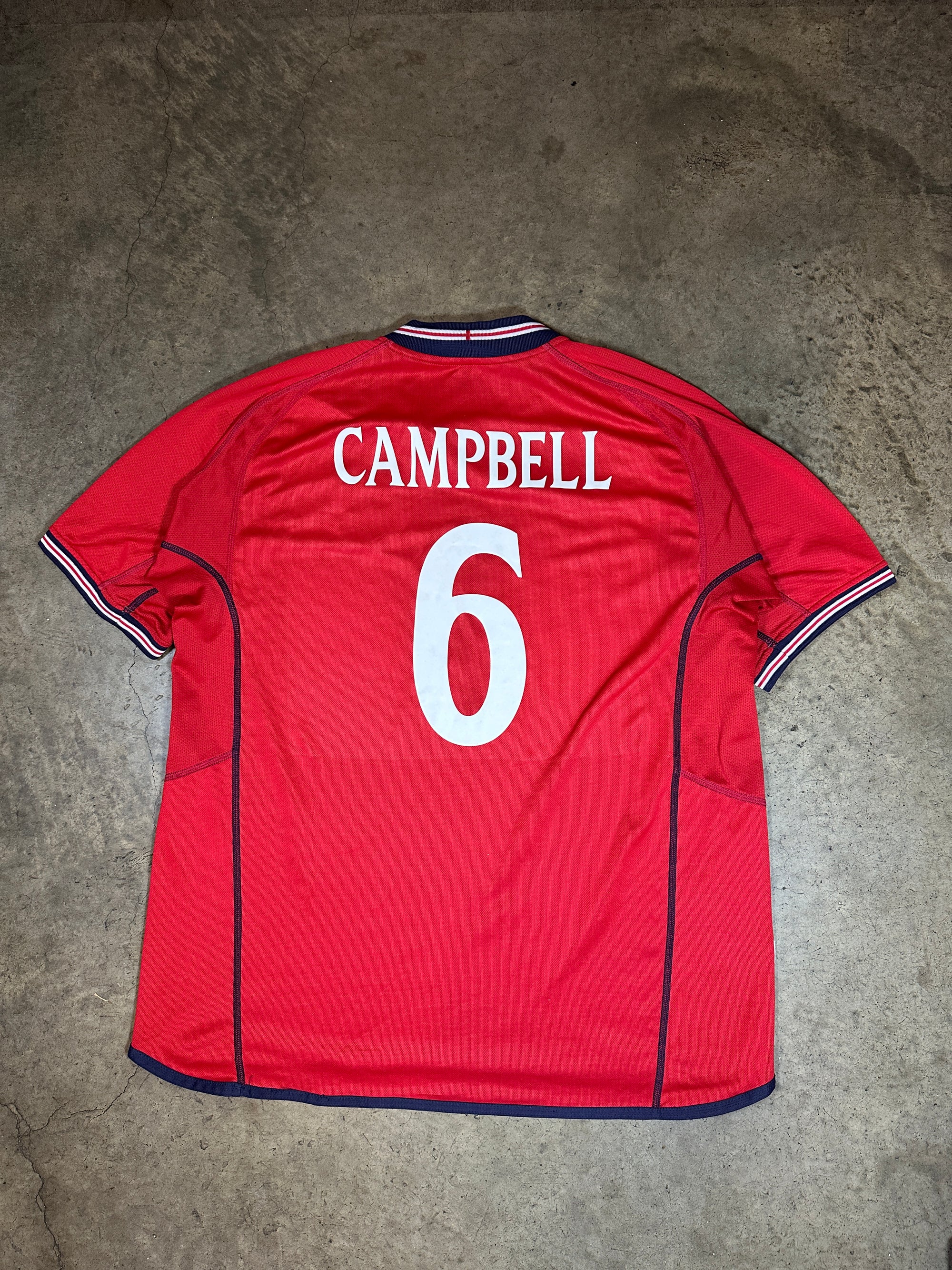 Vintage England Umbro '02 Campbell England Reversible Away Kit