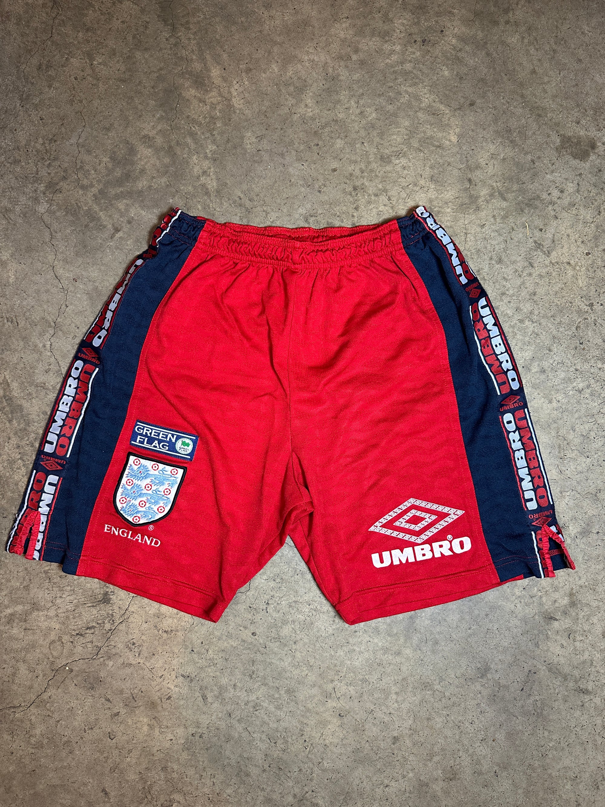 Vintage England '97 Umbro Green Flag Training Shorts