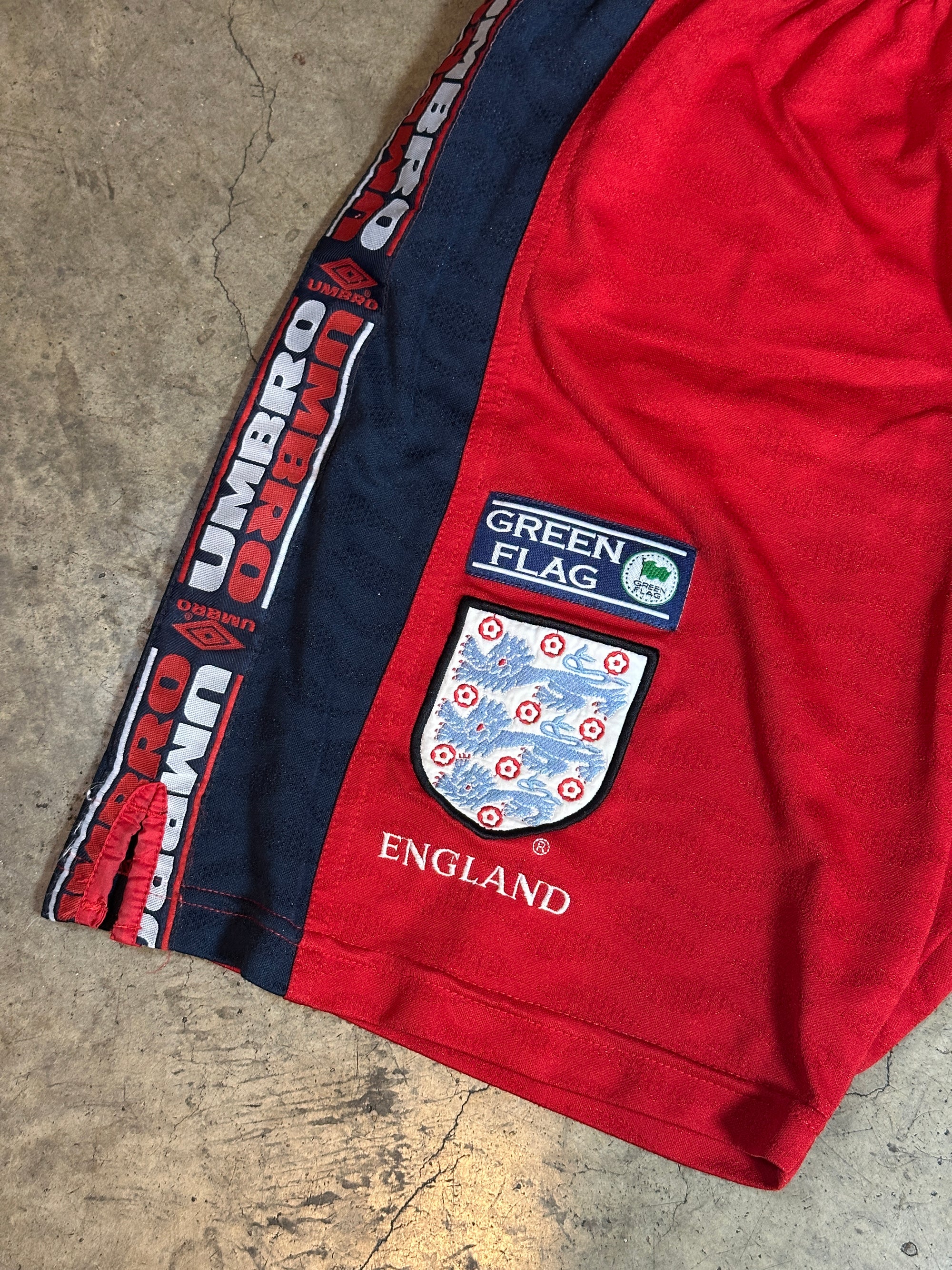 Vintage England '97 Umbro Green Flag Training Shorts