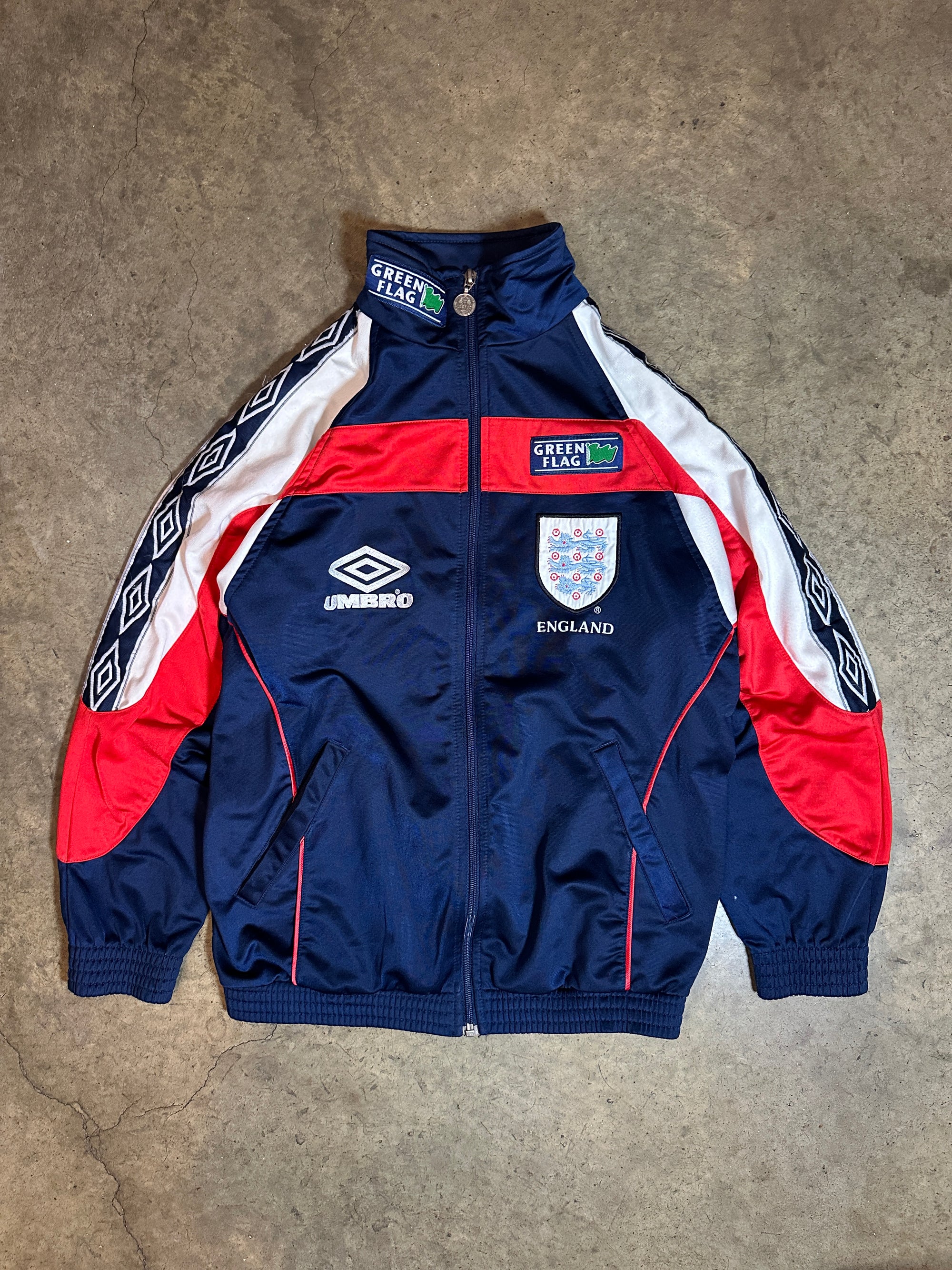 Vintage England '98 Umbro Green Flag Track Jacket