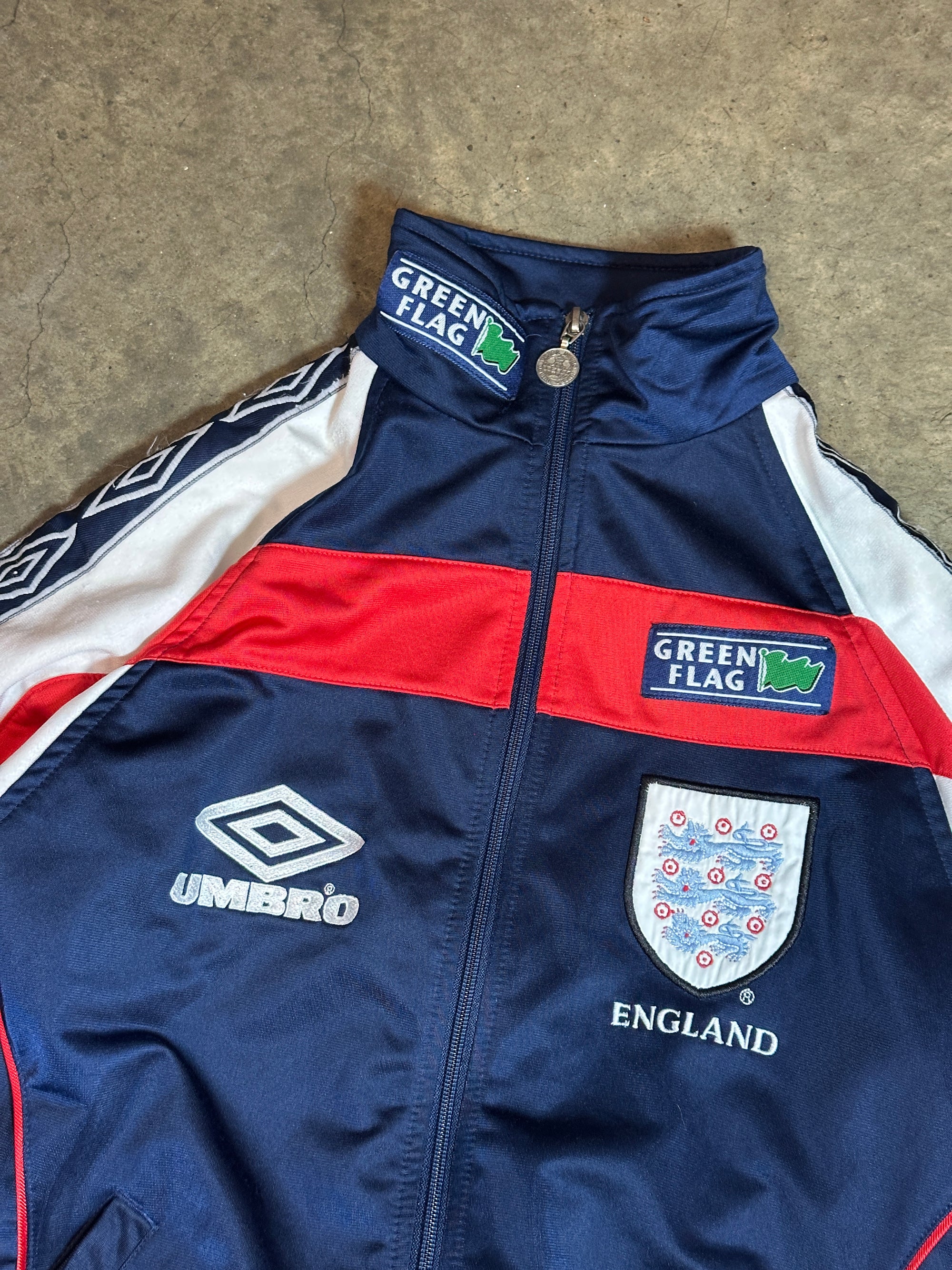 Vintage England '98 Umbro Green Flag Track Jacket