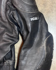 Vintage Leather Racer Jacket in heavy black leather