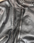 Vintage Leather Racer Jacket in heavy black leather
