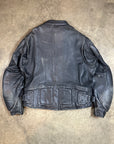 Vintage Leather Racer Jacket in heavy black leather