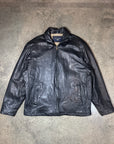 Vintage Leather Dockers Harrington Jacket in soft black leather