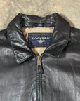 Vintage Leather Dockers Harrington Jacket in soft black leather