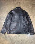 Vintage Leather Dockers Harrington Jacket in soft black leather