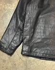 Vintage Leather Dockers Harrington Jacket in soft black leather