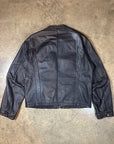 Vintage Lambretta Leather Racer Jacket in soft black leather