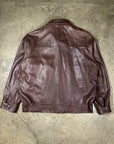 Vintage Ralph Lauren Leather Harrington Jacket in soft brown genuine lambskin leather