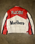 Vintage Malrboro Leather Racing Jacket in heavy red and white leather