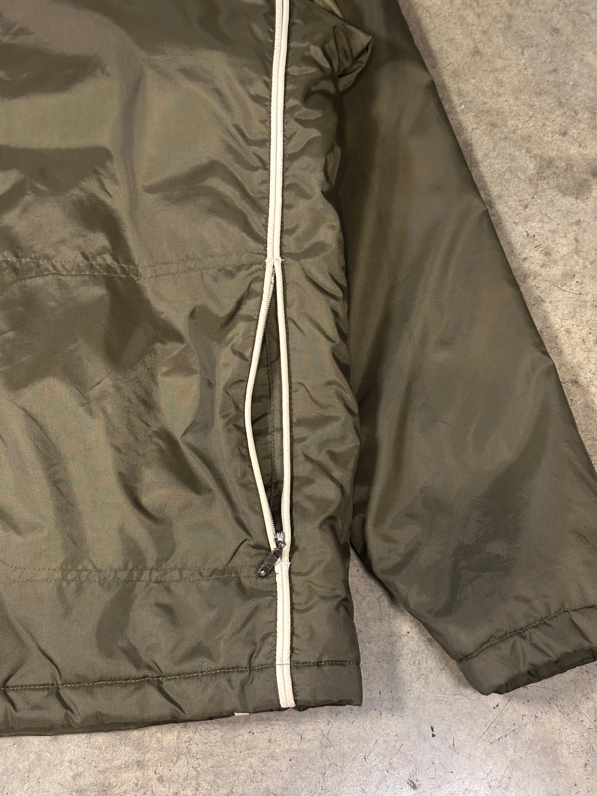Vintage Nike Y2K Windbreaker Jacket in Olive Green