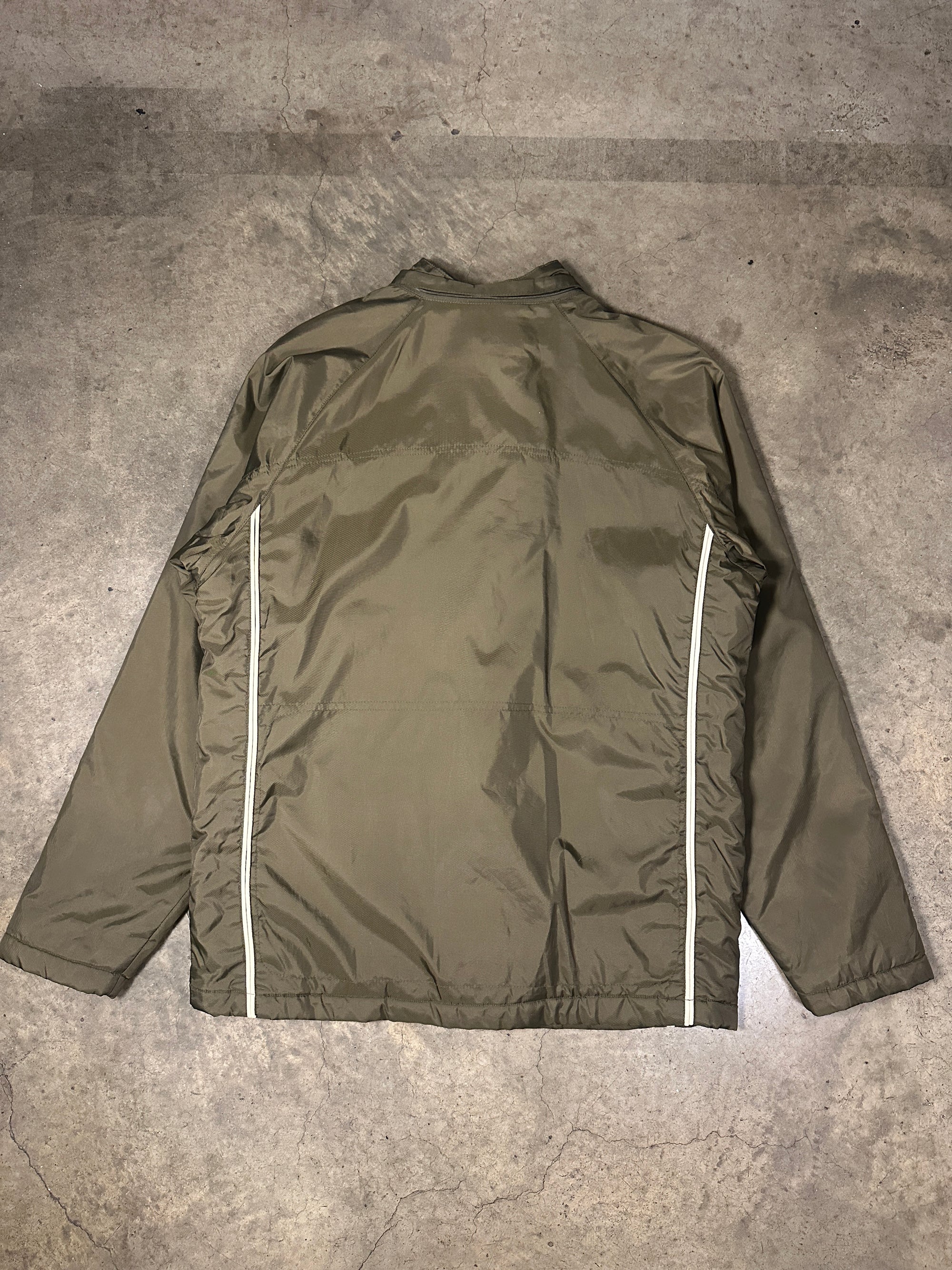 Vintage Nike Y2K Windbreaker Jacket in Olive Green