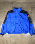 Vintage Marlboro 90s Windbreaker with detachable hood in bright blue