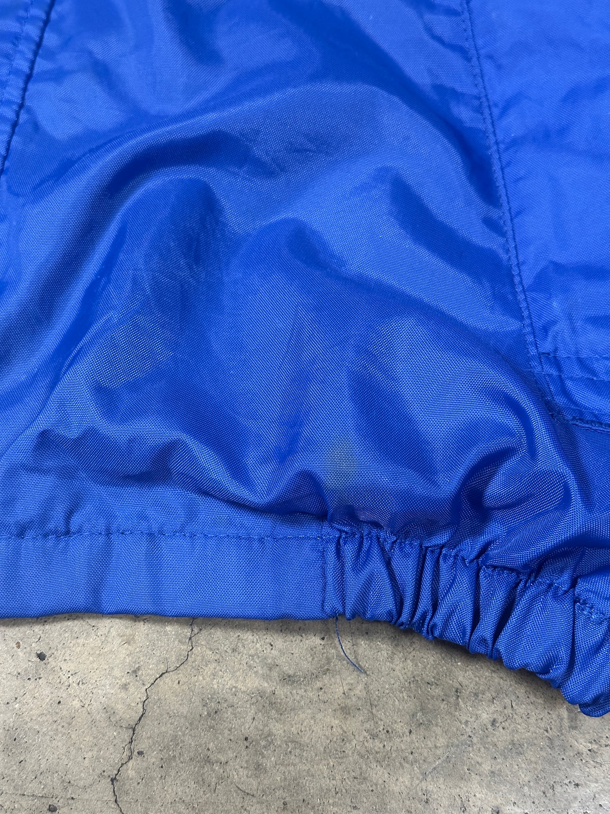 Vintage Marlboro 90s Windbreaker with detachable hood in bright blue