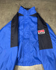 Vintage Marlboro 90s Windbreaker with detachable hood in bright blue