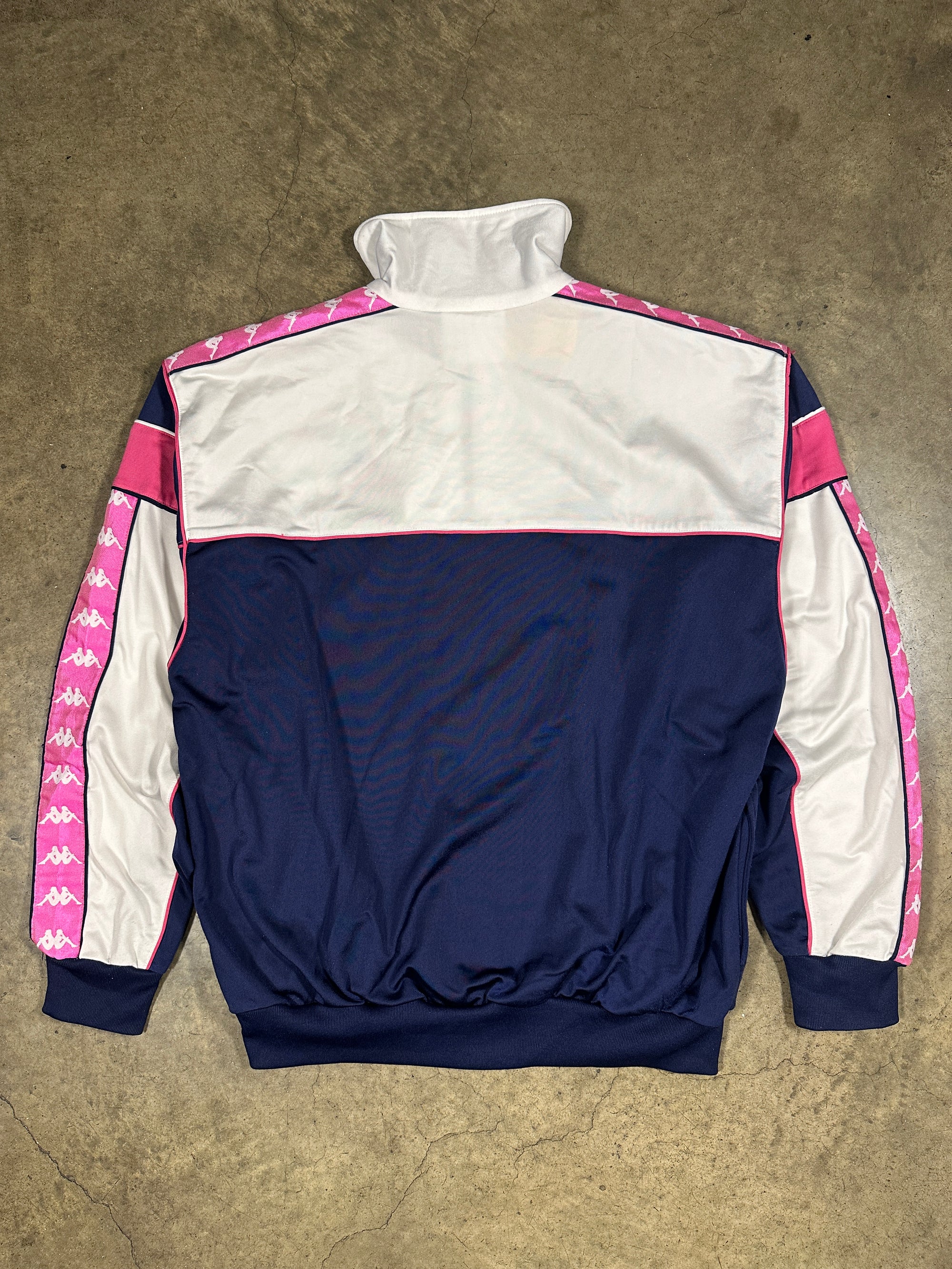 Vintage Kappa Women's 90s Tracksuit in navy blue and pink