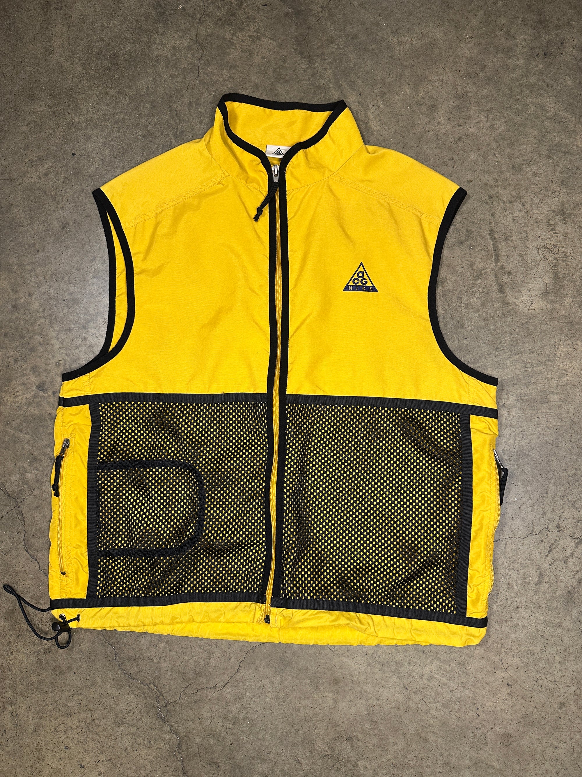 Vintage Nike ACG Utility Vest 00s in Bright Yellow