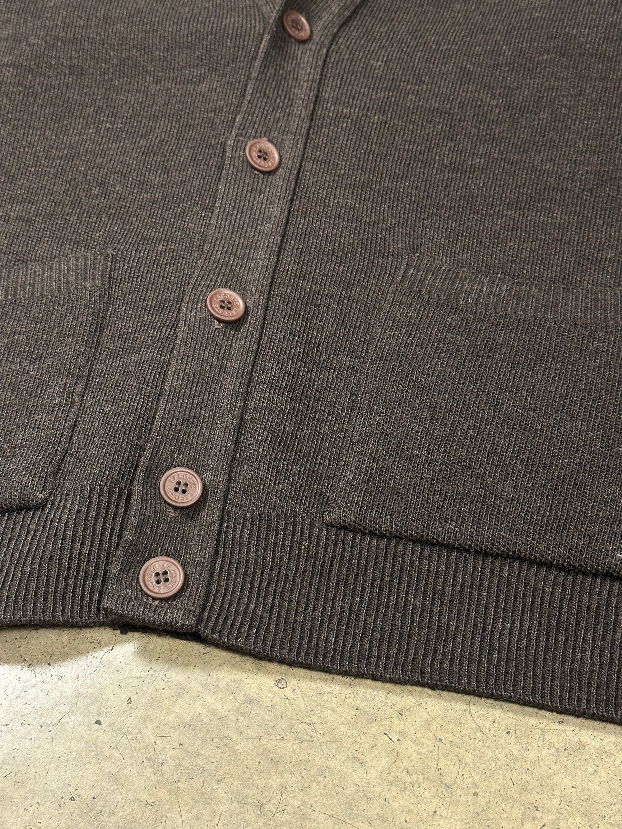 Vintage Lacoste Knit Cardigan With Pockets
