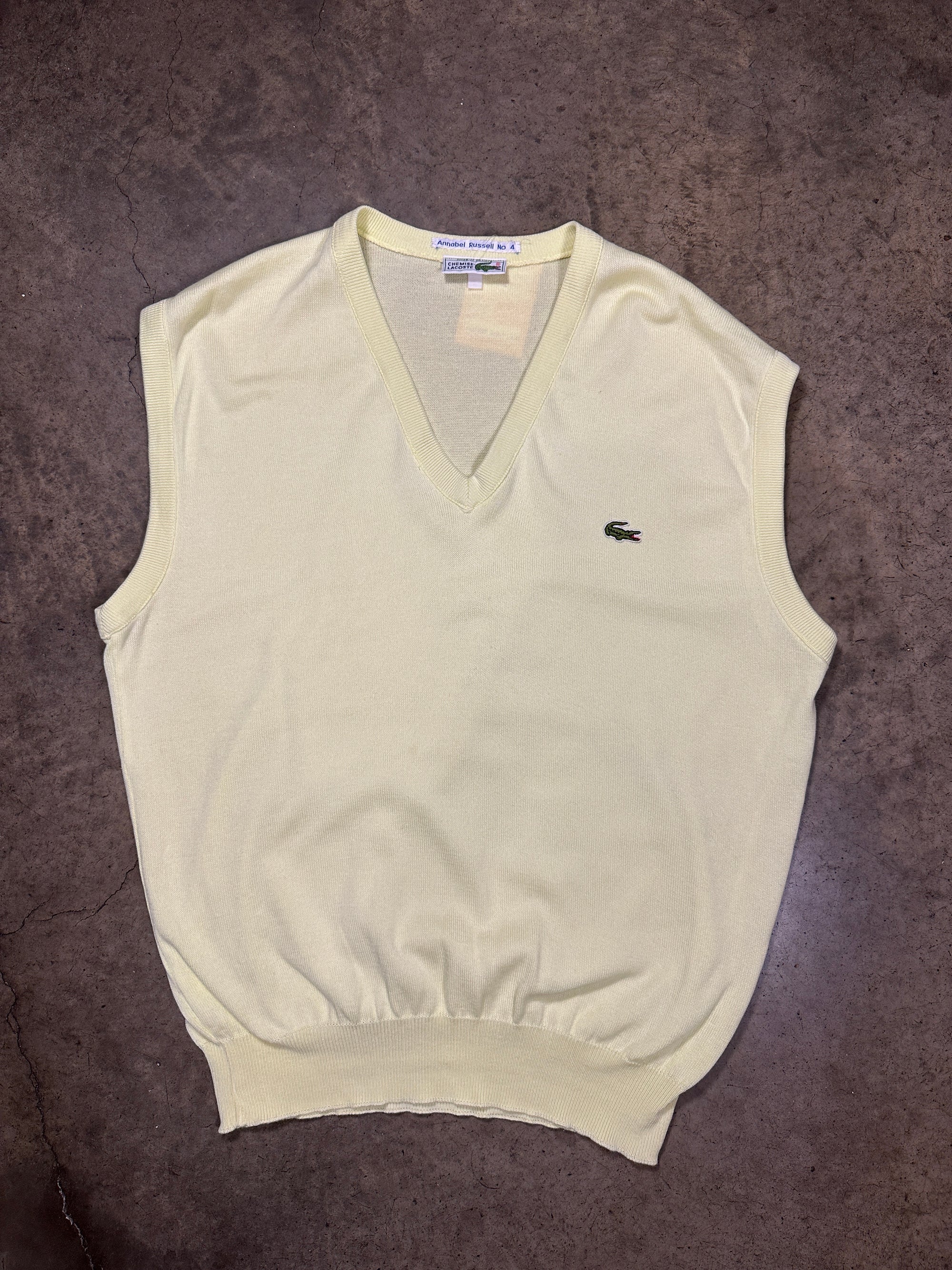 Vintage Lacoste Knit Vest in Bright Yellow