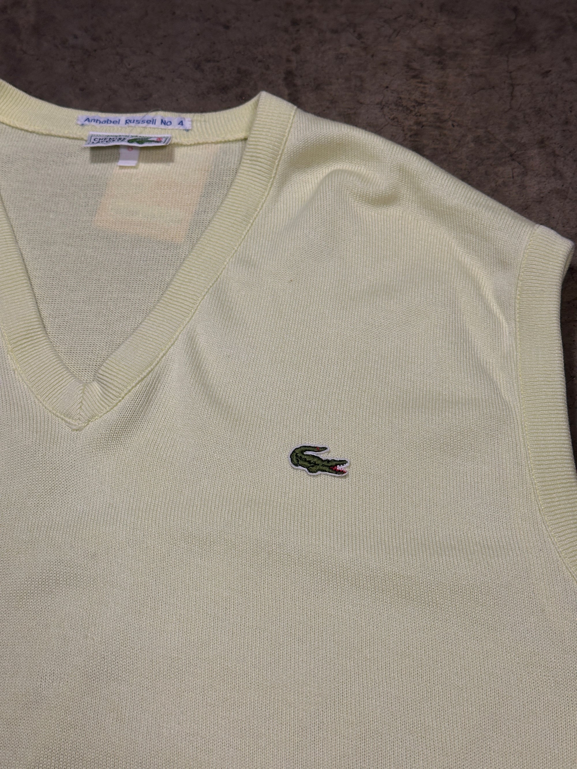 Vintage Lacoste Knit Vest in Bright Yellow
