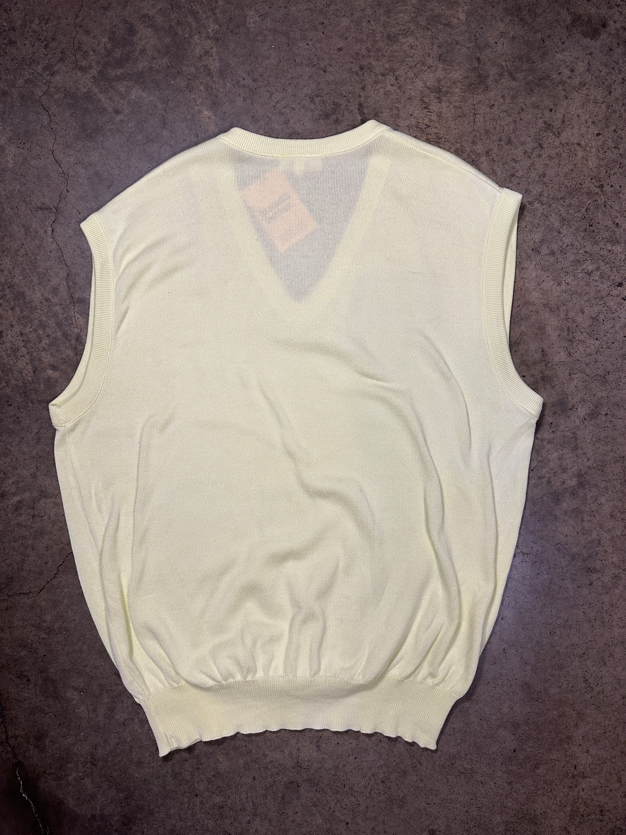 Vintage Lacoste Knit Vest in Bright Yellow