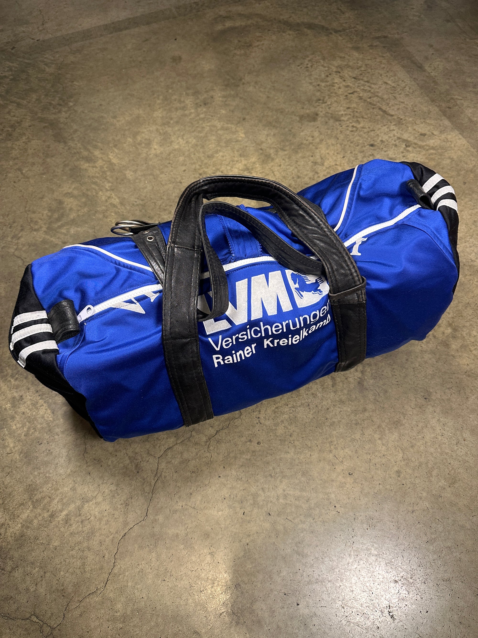 Reworked Football Duffle Bag with Leather Details by House of Milo
