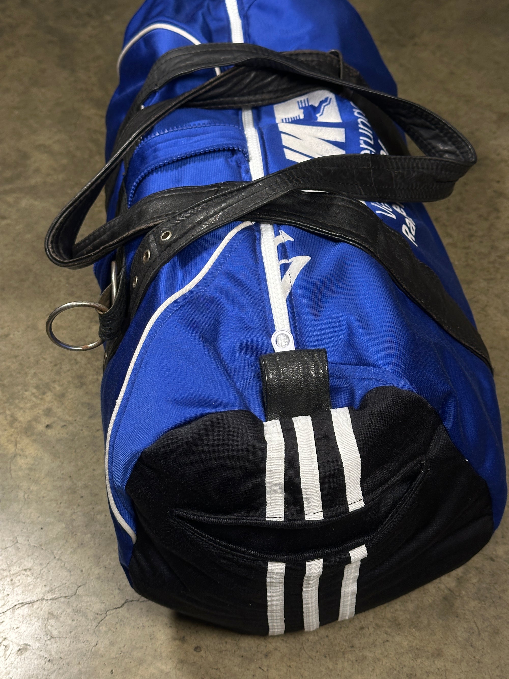 Reworked Football Duffle Bag with Leather Details by House of Milo