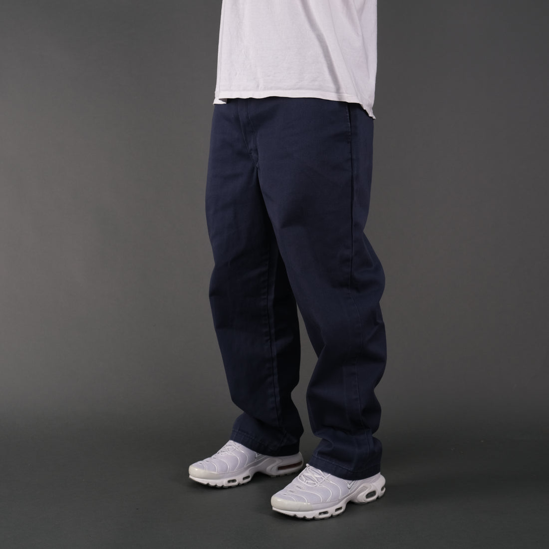 Vintage Dickies 874 chino trousers in navy blue.