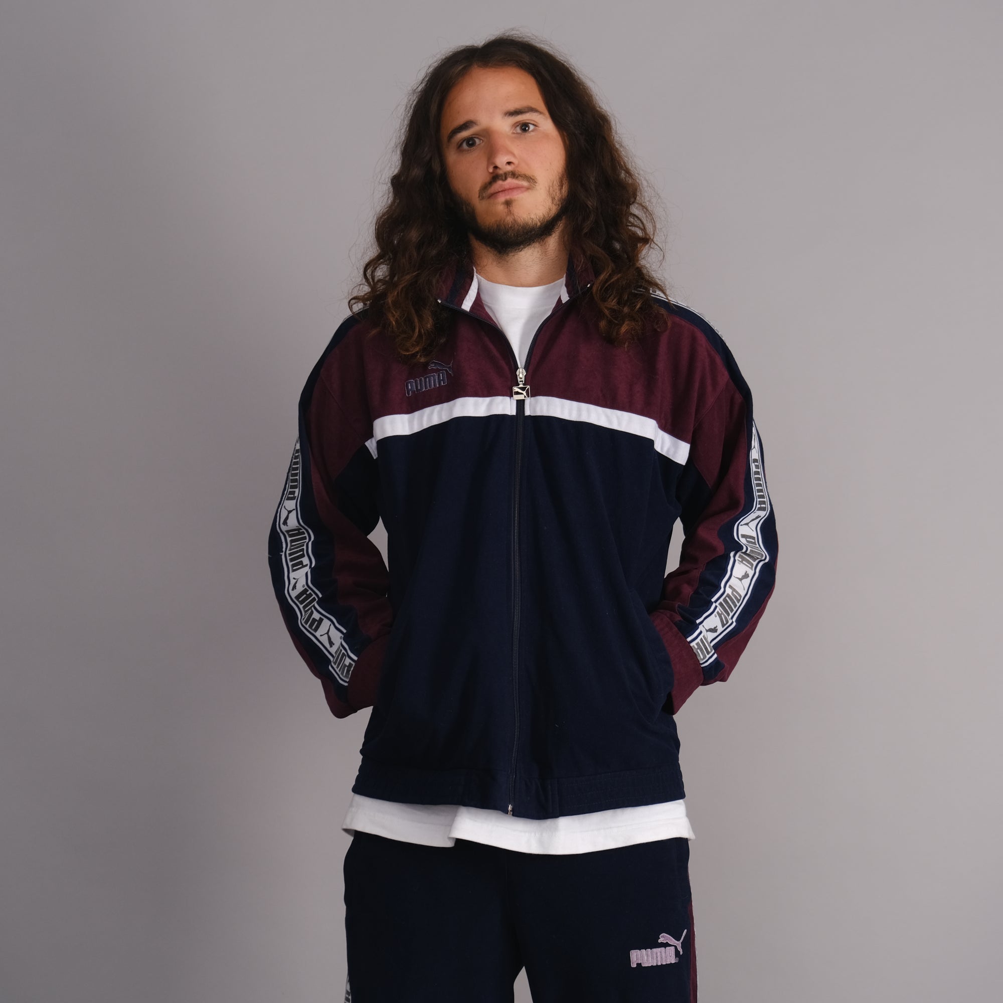 Vintage Puma Valour Tracksuit Set in Navy blue and Burgundy